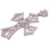 0.82ctw Diamond Ornate Cross Pendant 18K White Gold side