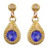 0.85ctw Ceylon Blue Sapphire Earrings 14K Gold