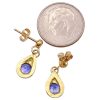 0.85ctw Ceylon Blue Sapphire Earrings 14K Gold back