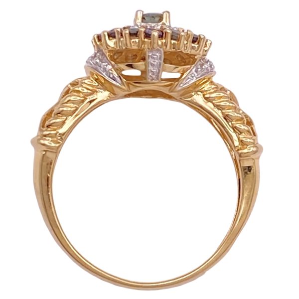 0.90ctw Natural Alexandrite Ring 14K Gold profile