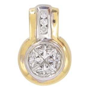 0.97ctw Diamond Pendant 14K Two-Tone Gold