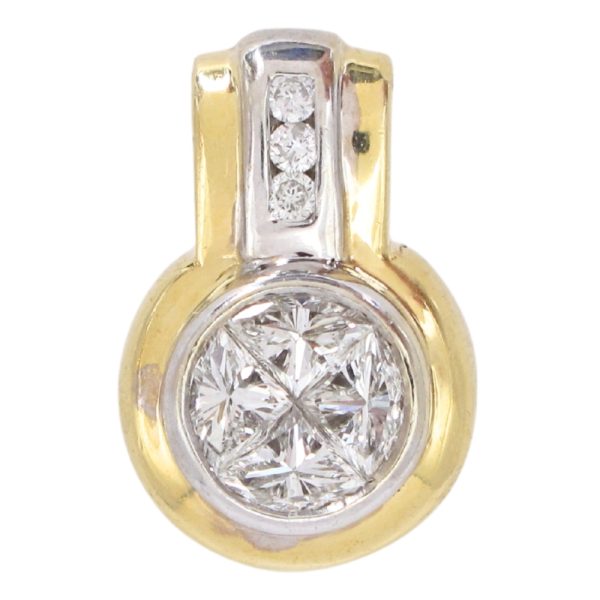 0.97ctw Diamond Pendant 14K Two-Tone Gold