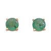 0.98ctw Natural Emerald Stud Earrings 14K Gold