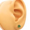 0.98ctw Natural Emerald Stud Earrings 14K Gold worn
