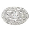 1.08ctw Three-Stone Diamond Detailed Edwardian Ring Platinum front (1)