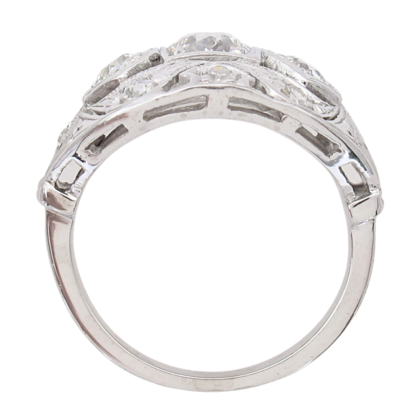 1.08ctw Three-Stone Diamond Detailed Edwardian Ring Platinum profile