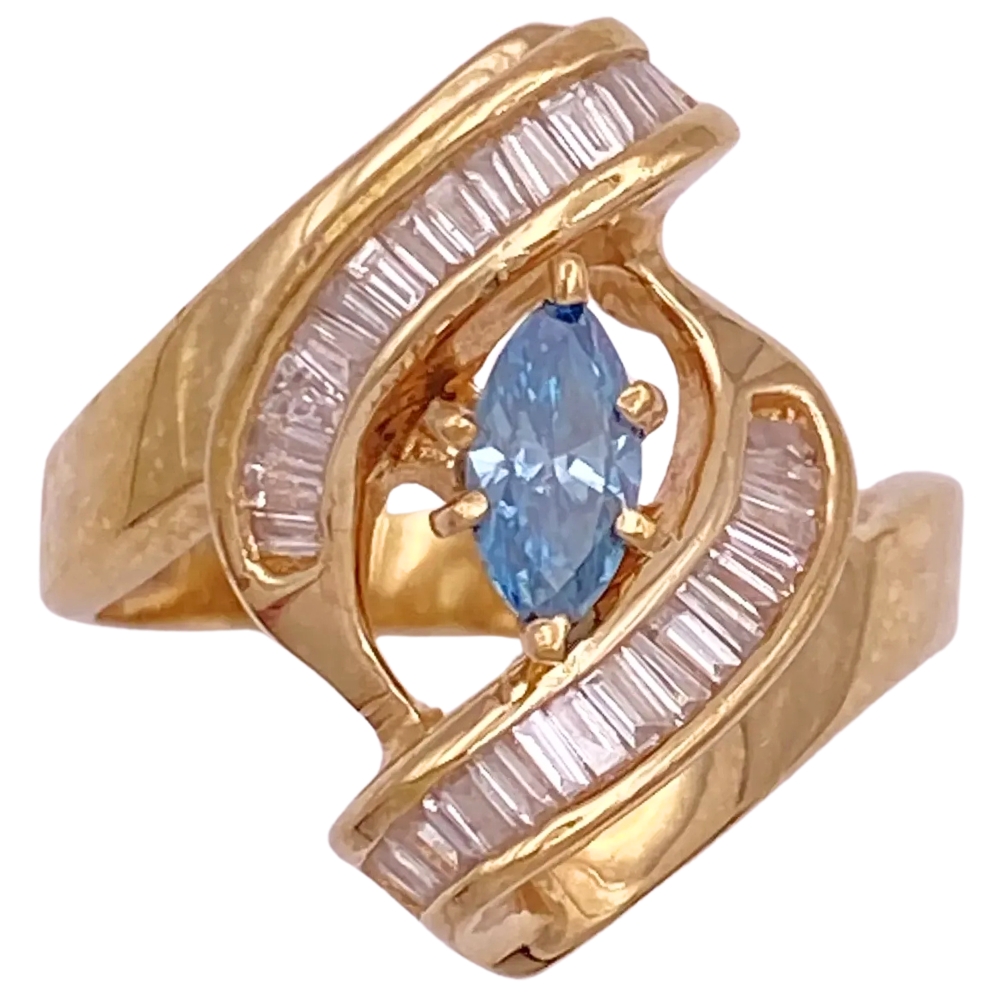 1.0ctw Blue Diamond Ring 14K Gold