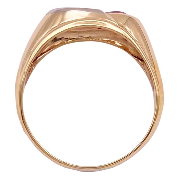 1.0ctw Pear Ruby Ring with Diamond Accent 14K Gold profile
