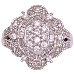 1.12ctw Diamond Ornate Ring 14K White Gold