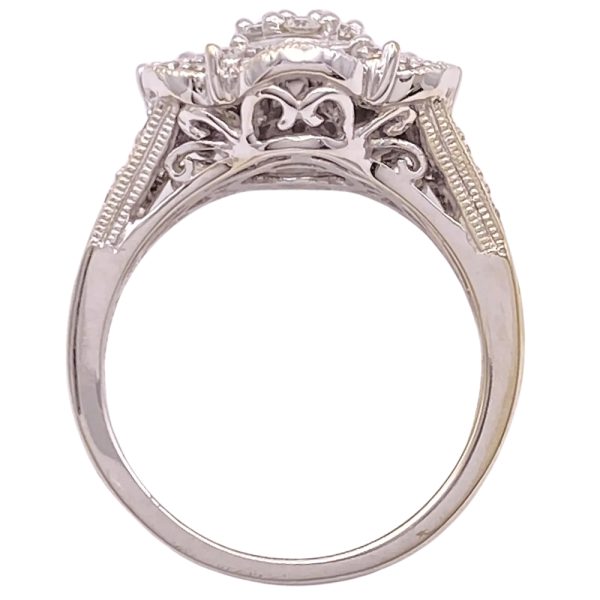 1.12ctw Diamond Ornate Ring 14K White Gold profile