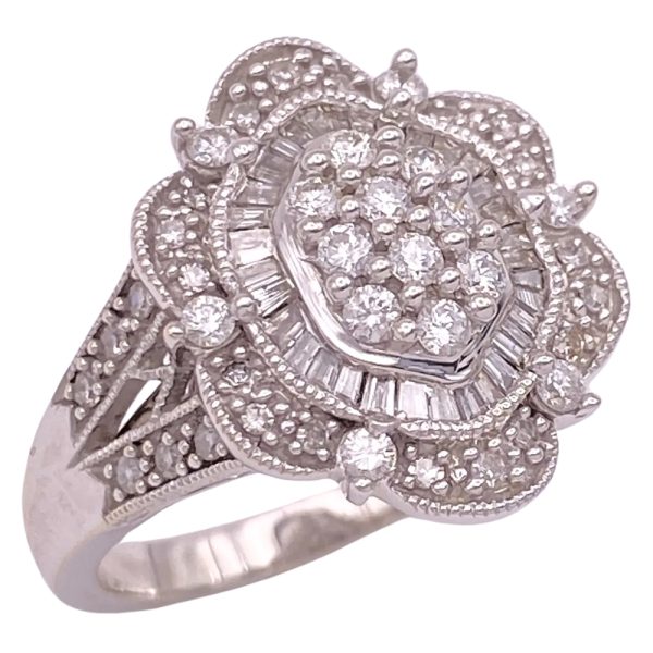 1.12ctw Diamond Ornate Ring 14K White Gold side