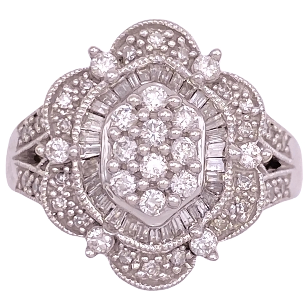 1.12ctw Diamond Ornate Ring 14K White Gold