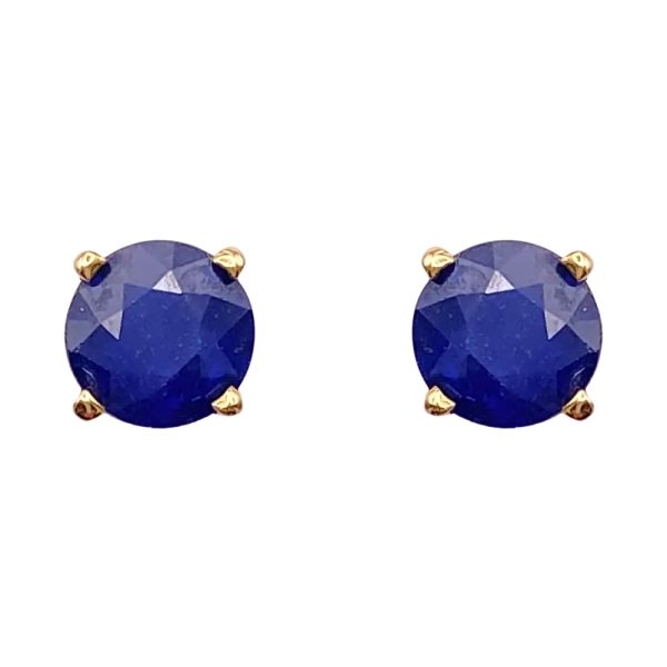 1.20ctw Natural Blue Sapphire Stud Earrings 14K Gold
