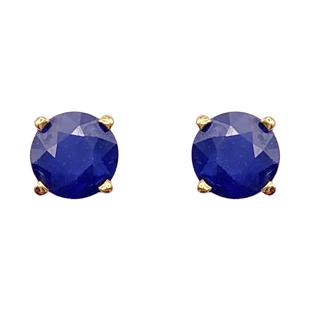 1.20ctw Natural Blue Sapphire Stud Earrings 14K Gold