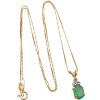 1.26ctw Natural Emerald Necklace 14K Gold full