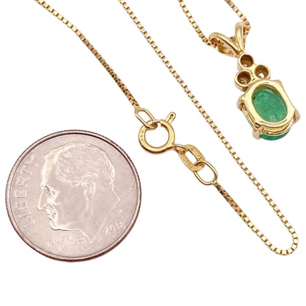 1.26ctw Natural Emerald Necklace 14K Gold size