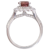 1.38ct Orangy Pink Tourmaline Double Diamond Halo 14K profile