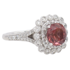 1.38ct Orangy Pink Tourmaline Double Diamond Halo 14K side (1)