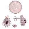 1.54ctw Ruby Stud Earrings with Diamond Halo 14K Gold size