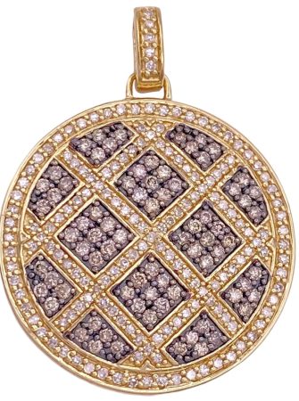 1.55ctw White & Brown Diamond Pendant 14K Gold