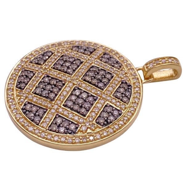 1.55ctw White & Brown Diamond Pendant 14K Gold side