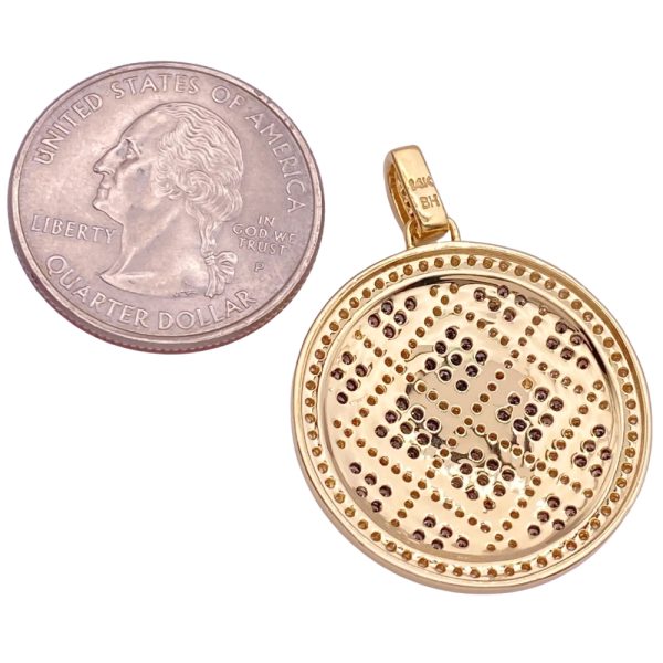1.55ctw White & Brown Diamond Pendant 14K Gold size
