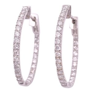 1.68ctw Diamond Inside-Out Hoop Earrings 14K Gold