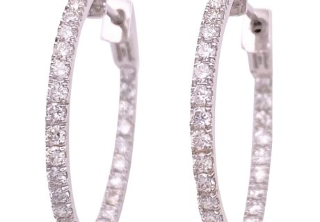 1.68ctw Diamond Inside-Out Hoop Earrings 14K Gold