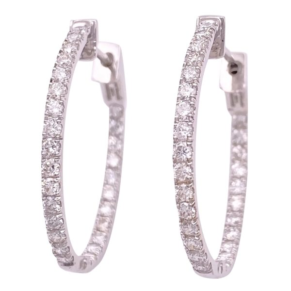 1.68ctw Diamond Inside-Out Hoop Earrings 14K Gold