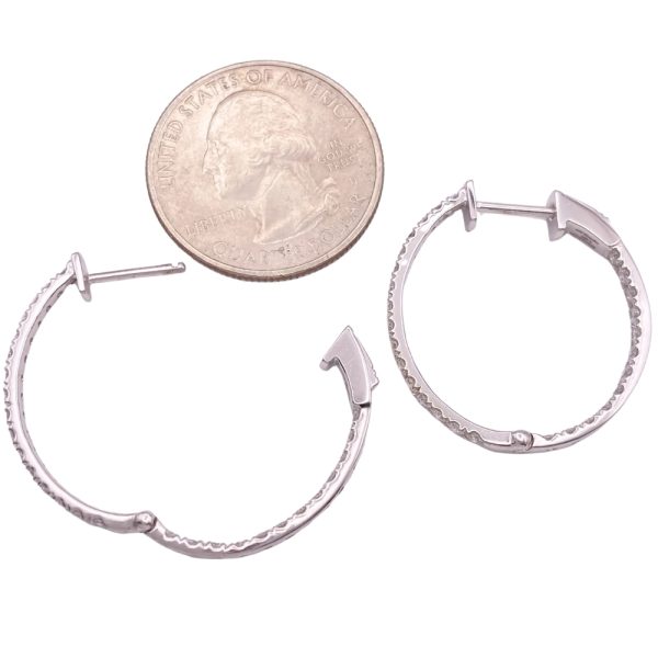 1.68ctw Diamond Inside-Out Hoop Earrings 14K Gold side