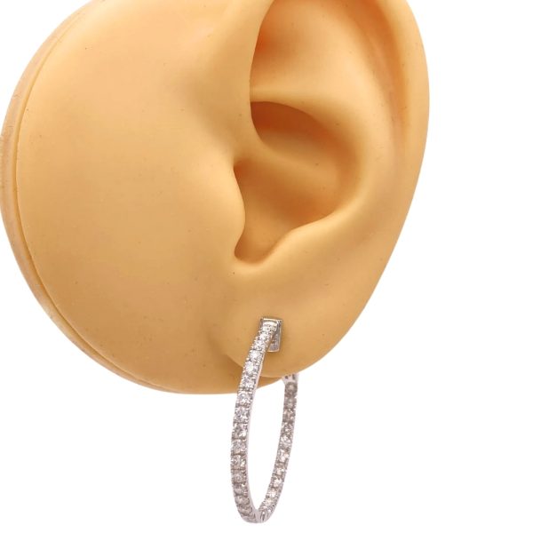 1.68ctw Diamond Inside-Out Hoop Earrings 14K Gold worn
