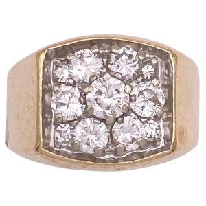 1.84ctw Diamond Cluster Men's Ring 14K Gold