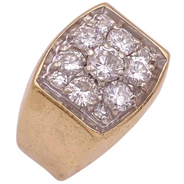 1.84ctw Diamond Cluster Men's Ring 14K Gold side