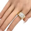 1.84ctw Diamond Cluster Men's Ring 14K Gold worn