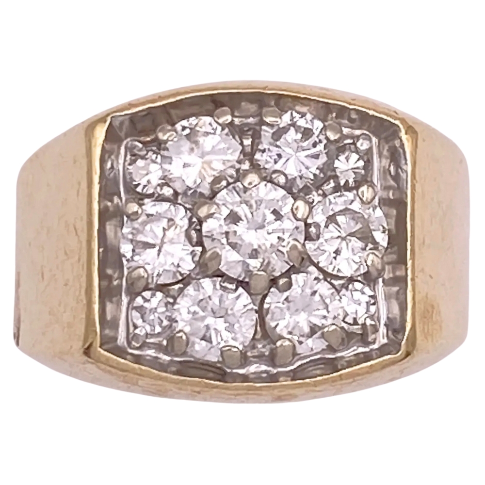 1.84ctw Diamond Cluster Men’s Ring 14K Gold