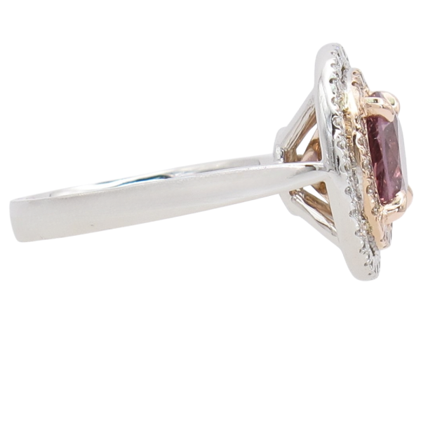 1.93ct Pink Spinel Double Diamond Halo 14K Side (1)