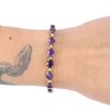 13.6ctw Amethyst Line Bracelet 14K Gold worn