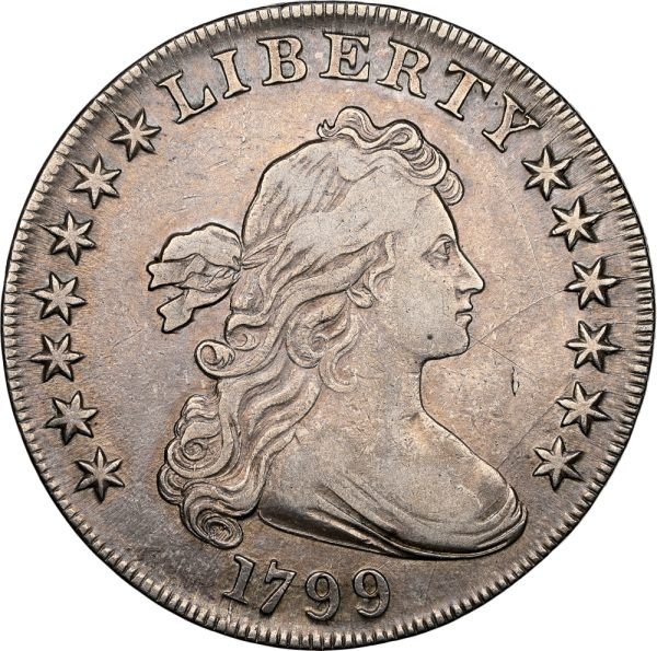 1799 Draped Bust Dollar BB-166, B-9 VF Details NGC