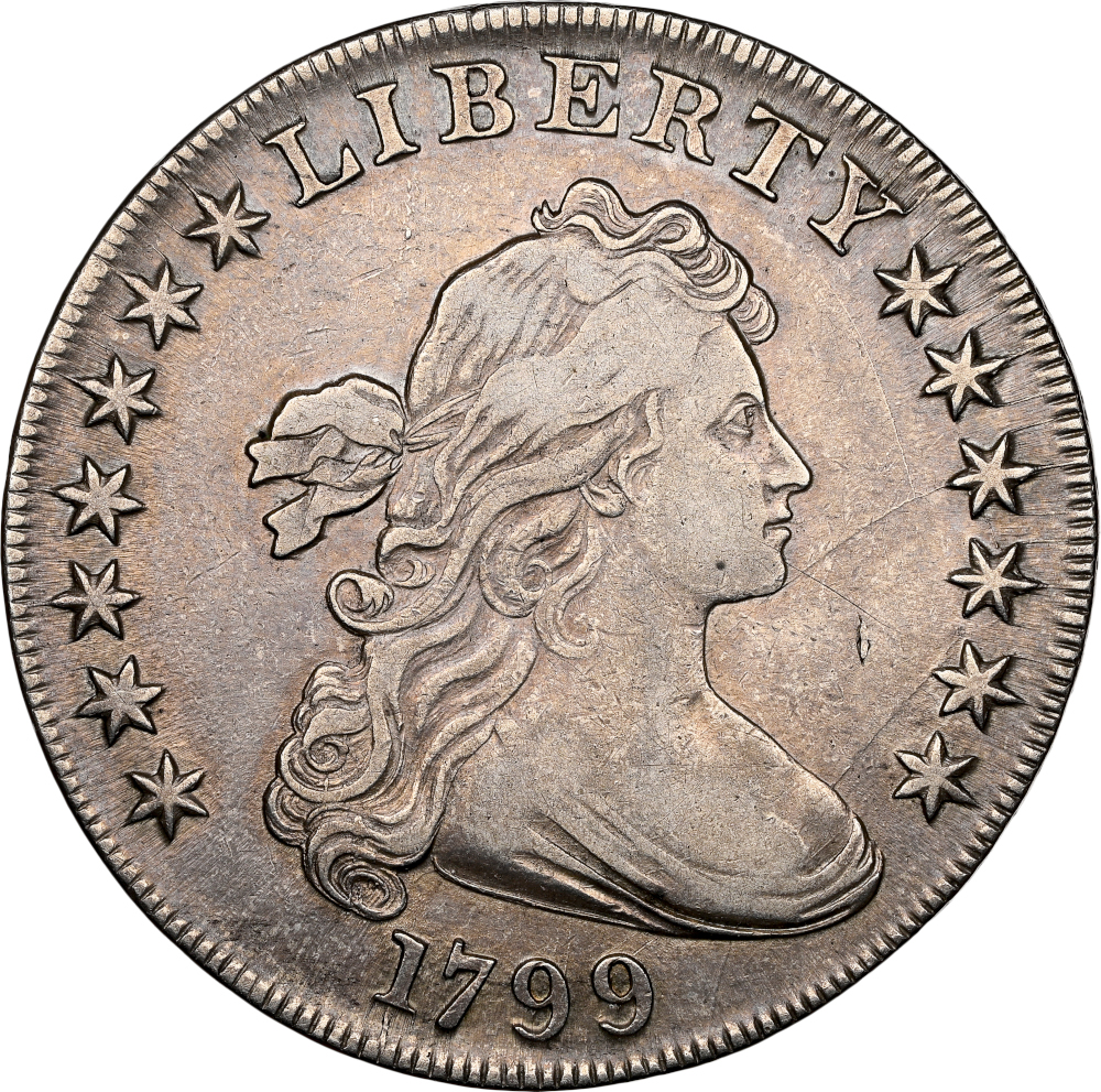 1799 Draped Bust Dollar BB-166, B-9 VF Details NGC