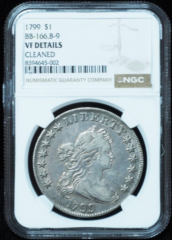 1799 Draped Bust Dollar BB-166, B-9 VF Details NGC