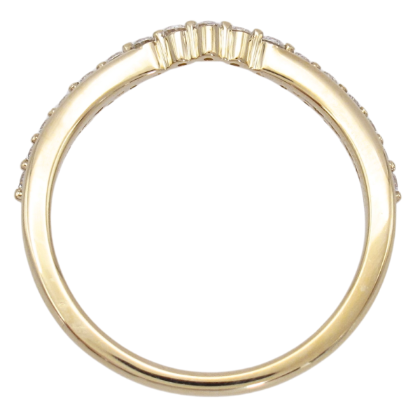 .17ctw Gold & Diamond Chevron Half Band 14K Yellow Gold Profile
