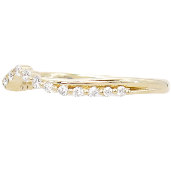 .17ctw Gold & Diamond Chevron Half Band 14K Yellow Gold Side