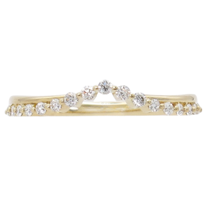.17ctw Gold & Diamond Chevron Half Band 14K Yellow Gold front
