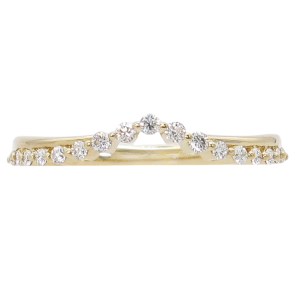 .17ctw Gold & Diamond Chevron Half Band 14K Yellow Gold front
