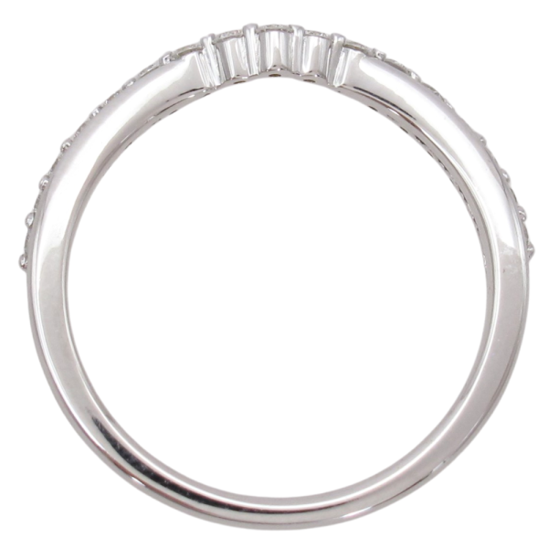 .17ctw Gold & Diamond Chevron Half Band 14K white gold profile
