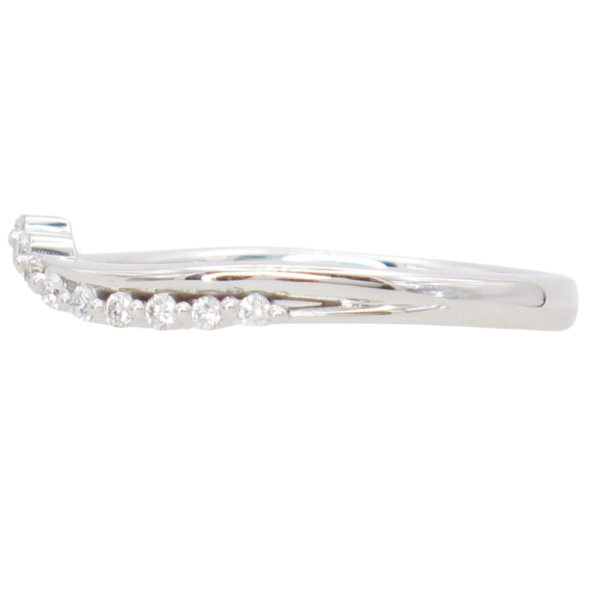 .17ctw Gold & Diamond Chevron Half Band 14K white gold side (1)