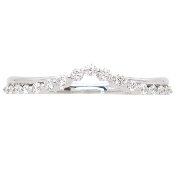 .17ctw Gold & Diamond Chevron Half Band 14K white gold side (2)