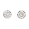 1ct Bezel Diamond Stud Earrings White Gold