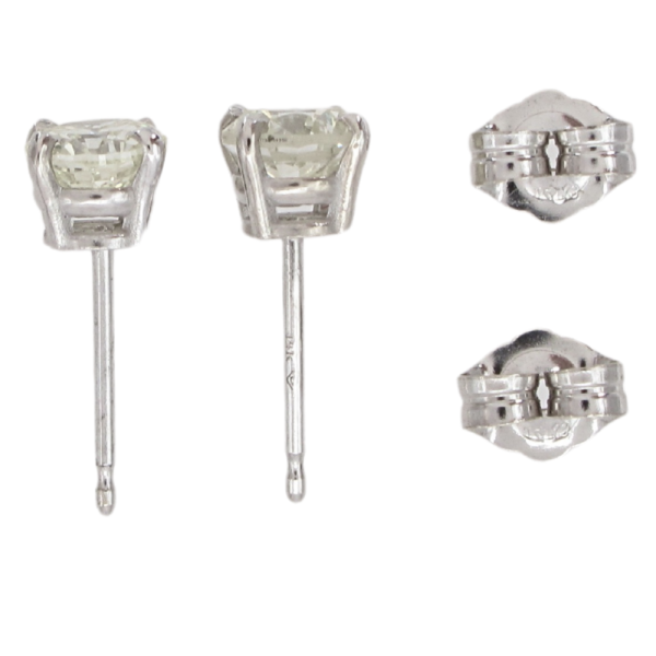 1ct Round Brilliant Diamond Solitaire Stud Earrings 14K