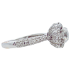 2 carat Round Diamond Halo Engagement Ring Pave Band White Gold Side